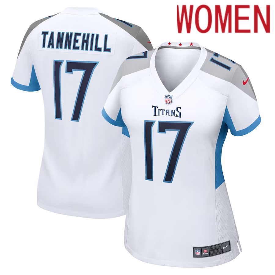 Women Tennessee Titans #17 Ryan Tannehill Nike White Game Player NFL Jersey